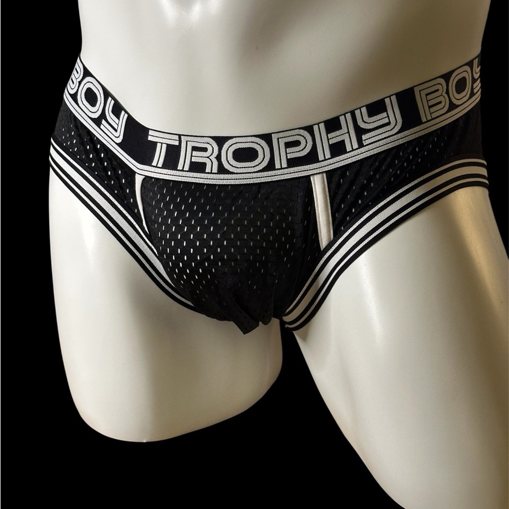 Andrew Christian Black Briefs with Sporty Mesh Design